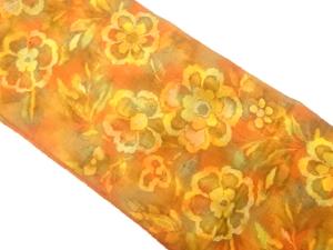 花模様織り出し　名古屋帯